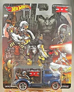2019 Hot Wheels Premium Marvel X-Men '49 FORD COE Blue w/Real Rider RL Gray 5 Sp - Picture 1 of 5