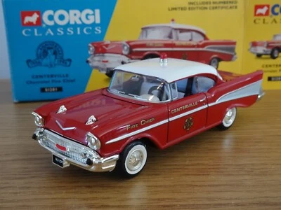 CORGI CLASSICS CENTERVILLE JEFE DE BOMBEROS CHEVROLET BEL AIR COCHE MODELO 51201 1:43 Foto 1 de 4