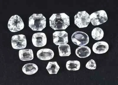 Lote de piedras preciosas sueltas de zafiro blanco natural 170 quilates corte mixto certificado AGL Foto 1 de 4