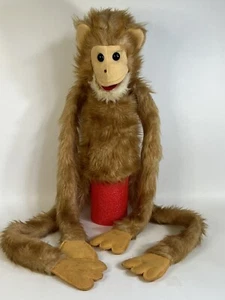 Giocattolo burattino peluche vintage 1980 Hanmee soffice marrone scimmia oscillante 36 - Foto 1 di 16