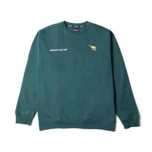 PRIMITIVE NUMERIC FLEECE Crewneck Sweatshirt - Teal - Medium - NWT - Picture 1 of 2