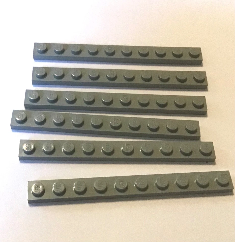LEGO Classic Light Gray 1x10 Plate, Lot of 6 *New* MS - Image 1 of 1