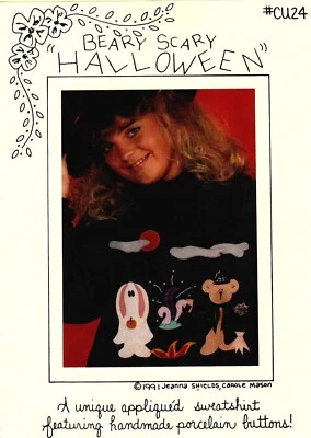 Beary Scary Halloween Sweatshirt Applique Pattern by Creative Uniques Inc. CU24 - Image 1 of 2