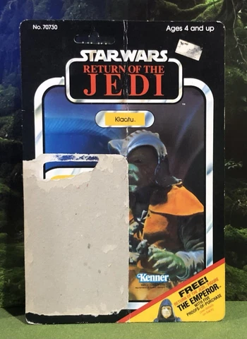 Vintage Kenner 1983 STAR WARS Return of the Jedi KLAATU 65 Card Back 83 Cardback Cover
