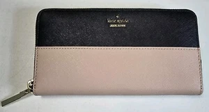 Kate Spade Long Wallet Womens Beige/Black S338 - Picture 1 of 12