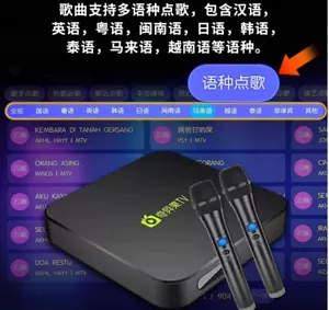 Lettore Karaoke Online KTV Jukebox Song, Home Karaoke WiFi +128G USB+2 Mic - Foto 1 di 11