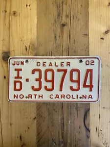 Vintage North Carolina DEALER US Car License Plate ID 39794 - Picture 1 of 1
