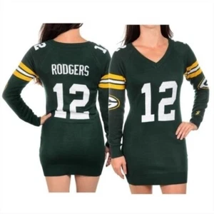 Green Bay Packers NFL Sweater Dress Aaron Rogers 12 Size Medium football - Picture 1 of 8