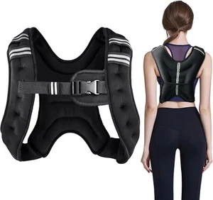 Weighted Vest, 3kg 5kg 8kg 10kg Weight Workout Vest with Reflective Stripe fo... - Picture 1 of 6