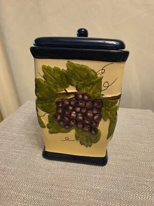 Tarro de galletas vintage pintado a mano de cerámica Nonnis Biscotti con acabado esmaltado - Imagen 1 de 7