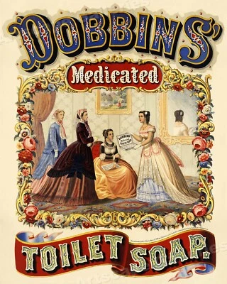 1860s Medicated Toilet Soap Classic Vintage Advertising Poster - 20x24 - Image 1 of 3