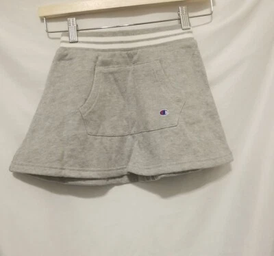 Champion Athletic Fleece Skirt Girls Sz 6 Gray White Pull On - Image 1 of 4