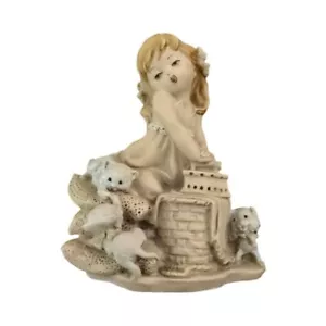 Giuseppe Armani Figurine Girl Ironing w/ Kitties Florence Italy 1987 - Picture 1 of 3