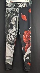 Day of the Dead Women's Size Small Leggings Halloween Gothic Skulls - Picture 1 of 3