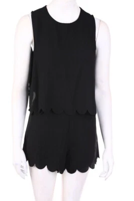 H&M Playsuit Layer Look Muschelsaum D 38 schwarz - Bild 1 von 4