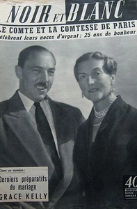 le COMTE et la COMTESSE de PARIS en COUVERTURE de NOIR et BLANC No 579 de 1956 - Picture 1 of 1