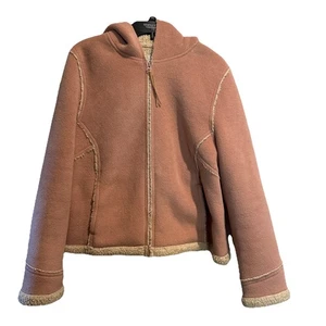 Old Navy Jacket Womens Pink Sherpa Lined Full Zip Winter Warm-Size XL - Picture 1 of 4