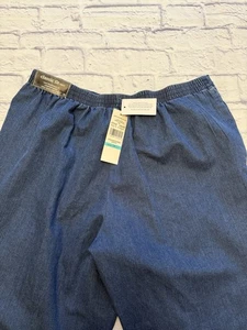 Alfred Dunner Größe 16 proportionierte kurze klassische Passform blaue Jeans mit elastischem Bund - Bild 1 von 7