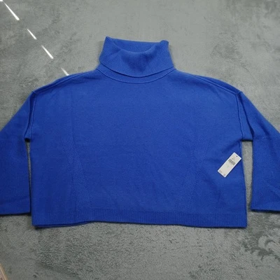 Suéter Anthropologie Mujer Pequeño Azul Cachemira Pilcro Recortado Gran Tamaño Nuevo con Etiquetas Foto 1 de 4