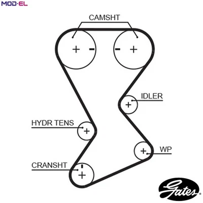TIMING BELT T246 FOR GAZ PLYMOUTH DODGE CHRYSLER ECC 2.0L 4cyl VOLGA SIBER 2.0L - Image 1 of 4