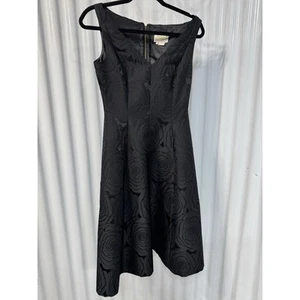 Vestido Kate Spade Negro Jacquard Estampado Floral Línea A talla 2 - Imagen 1 de 4