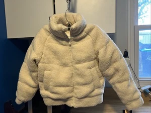 Art Class Girls Size M 7/8 White Fuzzy Fleece Faux Fur Jacket - Picture 1 of 2