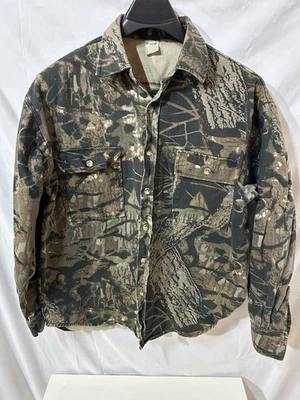 Vintage Camo Mossy Oak Shirt Mens XL Button Down Flannel Midweight Breakup Camo - Image 1 of 4