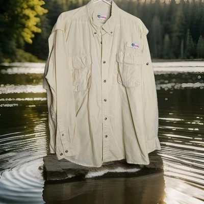 Camisa All American Fisherman para Hombres Talla XL Pesca al Aire Libre Manga Larga Amarillo Pálido Foto 1 de 4