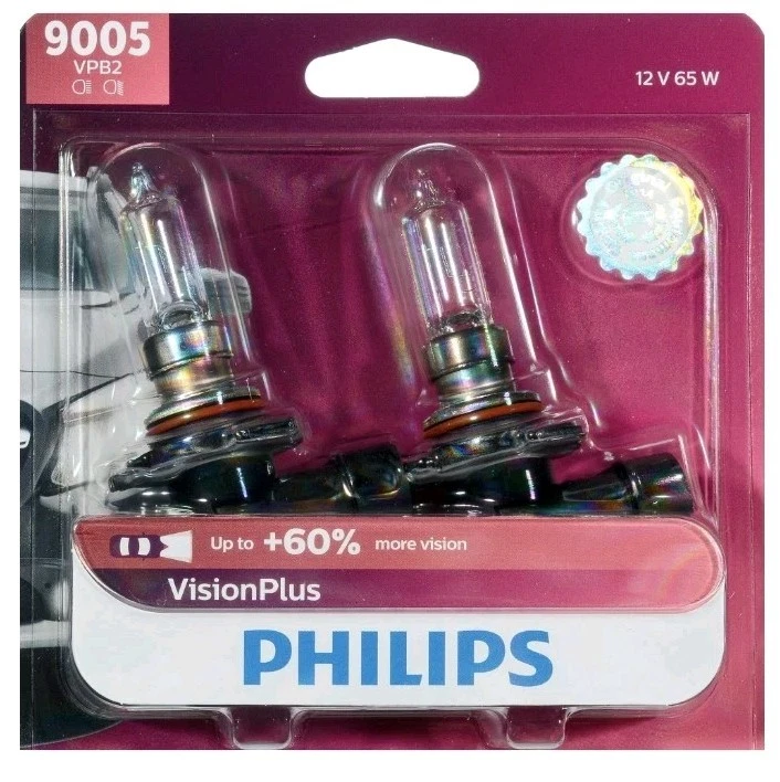 Philips-VPB2 VIsion Plus 60% 9005 65W Two Bulbs Headlight Hi Beam (JS13) - Image 1 of 3