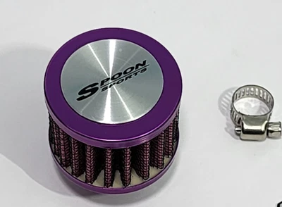 紫色 12 毫米迷你空气油过滤器适用于 K-20 K24 RSX INTEGRA B 系列 JDM — 第 1/3 张图片