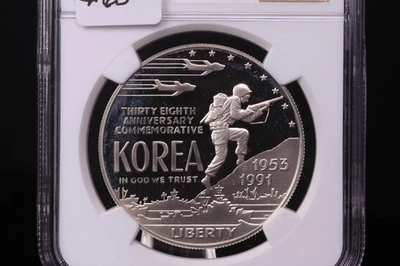 1991-P Korean War Commemorative. Silver $1. NGC PF-69 Ultra Cameo. Store #03376 - Image 1 of 3