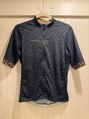 Camiseta deportiva para bicicleta de ciclismo PANACHE grande con cremallera completa para mujer - patrón azul oscuro Foto 1 de 3