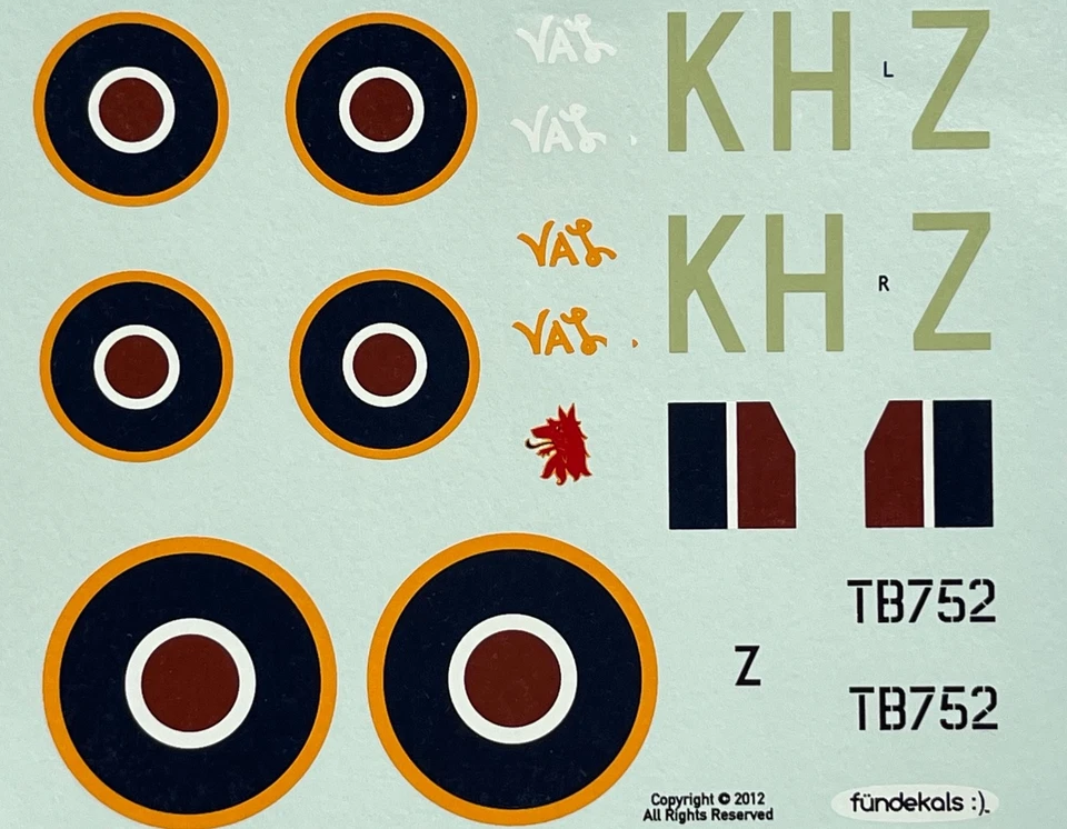 Decals : Spitfire Mk XVI, TB752 Squadron Leader "Hank" Zary fündekals | | 1:48 - Image 1 of 1