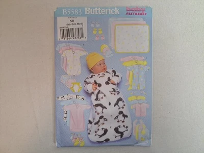 Butterick Pattern - Infants' Bunting, Shirt, Hat, Bib & Blanket (NB-M) #B5583 UC - Image 1 of 4