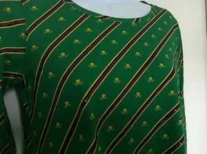 Ralph Lauren Girls Shirt Green Yellow Skull Crossbones LS Size M (8-10) NWT - Picture 1 of 8