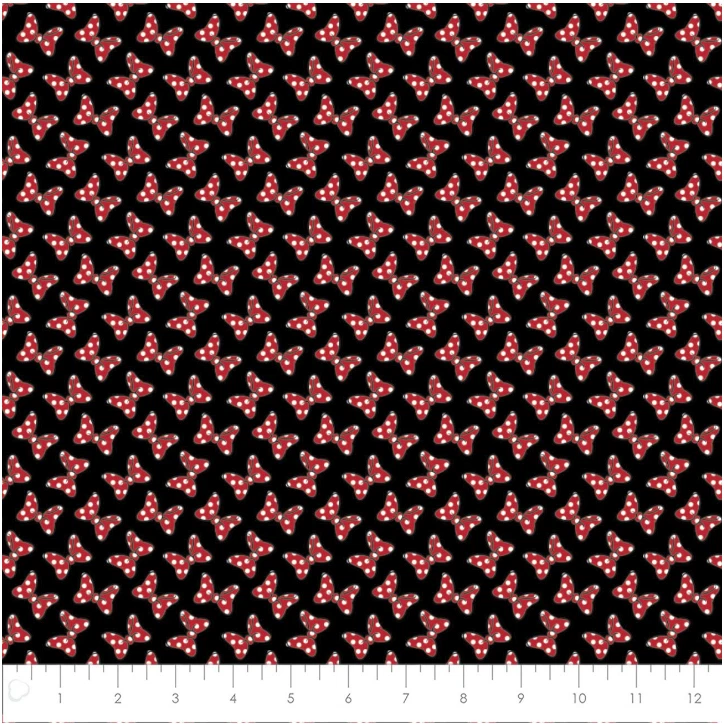 Disney's Minnie Mouse Dreaming in Dots Couture Black Cotton Fabric by the Yard - Image 1 of 1