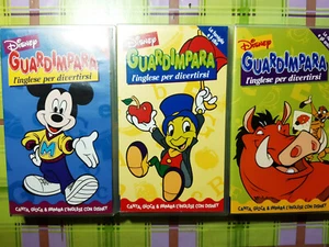 3 VHS Disney Guardimpara - l'inglese per divertirsi - bambini ragazzi educativo - Foto 1 di 4