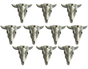 10 Pcs Longhorn Steer Cow Skull Cowgirl Western Craft Jewelry Charms Pendants - Picture 1 of 3