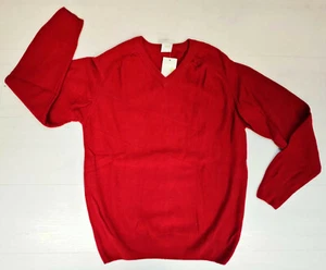 6743 ADIDAS MENS SWEATER WINTER SWEATER V NECK CARDIGAN RED - Picture 1 of 3
