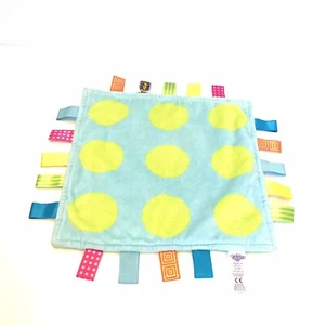 Taggies Farben blau und grün Sicherheitsdecke Lovey Circles große Tupfen Minky - Bild 1 von 3
