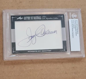 JERRY COLEMAN NY YANKESS AUTÉNTICO AUTÓGRAFO TARJETA CORTE HOJA FIRMA 4 VECES WS - Imagen 1 de 2