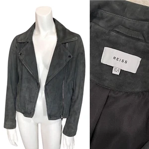 MSRP $530 SUEDE LEATHER MOTO JACKET Women’s XS US 2 Biker Motorcycle Fitted Zip - Picture 1 of 9