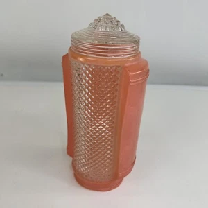 Art Deco Glas Leuchte Lampenschirm rosa/klar Wolkenkratzer Torpedo 3" Monteur - Bild 1 von 10