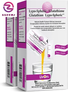 Lypo-Glutatione Sferico - 2 Cartoni (60 Confezioni) - 450 Mg Glutatione per Confezione - Foto 1 di 12