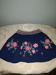 Talbot's Kids Skirt Blue Floral Applique Waist Bric Brac Lined Size  6X Lined - Picture 1 of 4