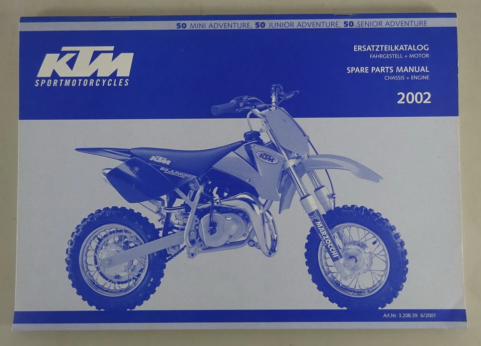 Catalogo Parti KTM Telaio + Motore 50 Mini Adventure / Etc. Anno Modello 2002 - Immagine 1 di 1