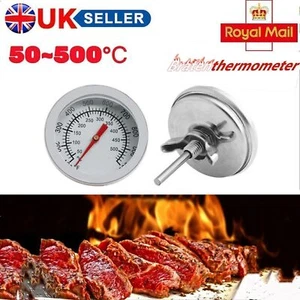 50-500 Stainless Steel Thermometer BBQ Smoker Grill Meat Oven Temperature Gauge - Picture 1 of 15