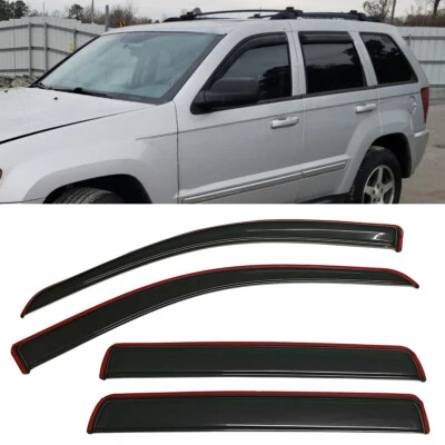 Set of IN-CHANNEL Window Visors Rain Wind Guard Fit Jeep Grand Cherokee 2005-10 - Image 1 of 4