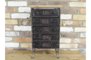 Small Vintage Industrial Drawers Antique Style Metal Drawer Unit - Picture 1 of 3