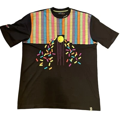 RARE Coogi 3XL VTG Streetwear Short Sleeve Embroidered Rainbow All Over Print - Image 1 of 4